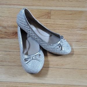 Girls Gold Glitter Flats